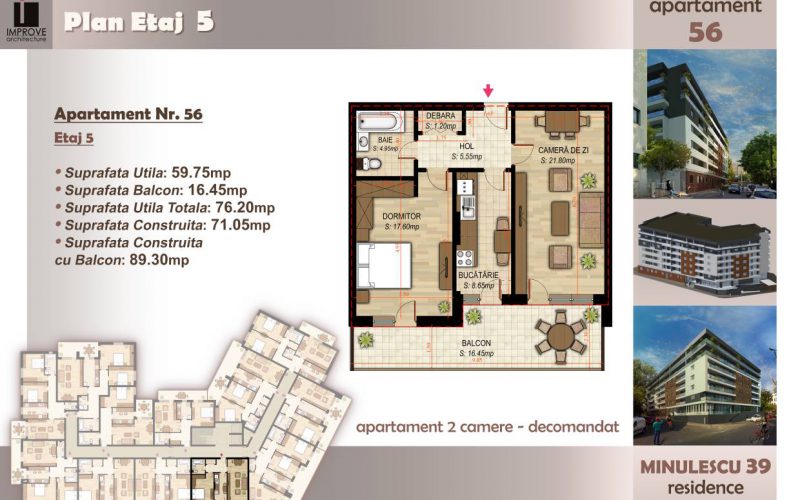 Apartament cu 2 camere Minulescu 39 Residence001