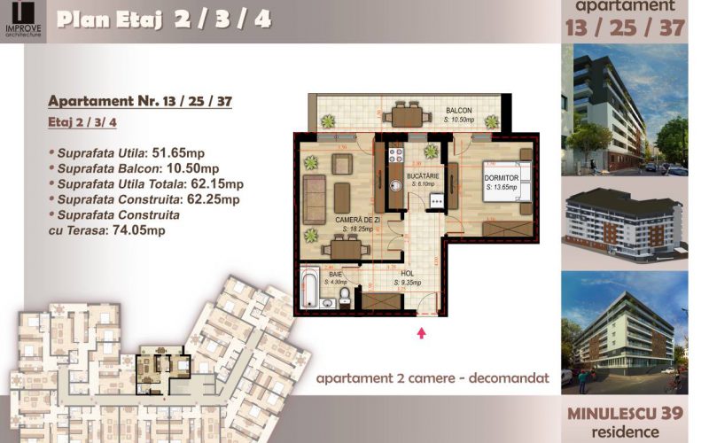 Apartament cu 2 camere Minulescu 39 Residence006