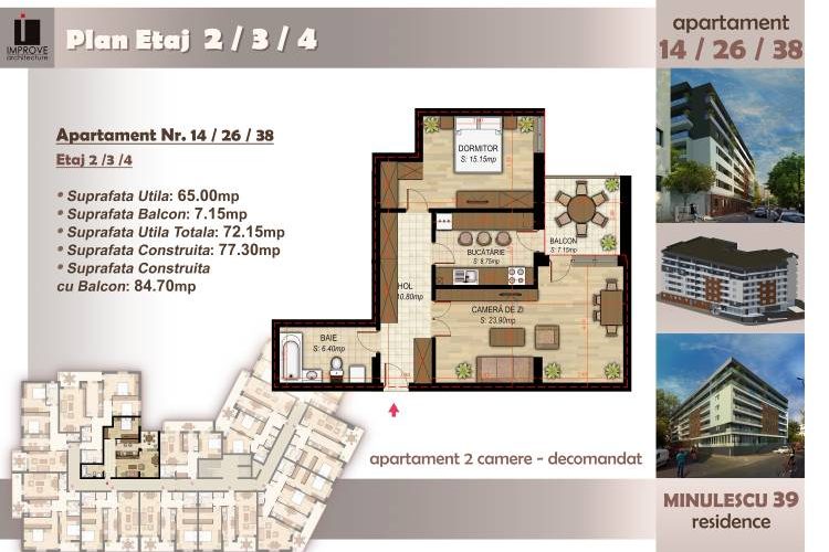 Apartament cu 2 camere Minulescu 39 Residence007