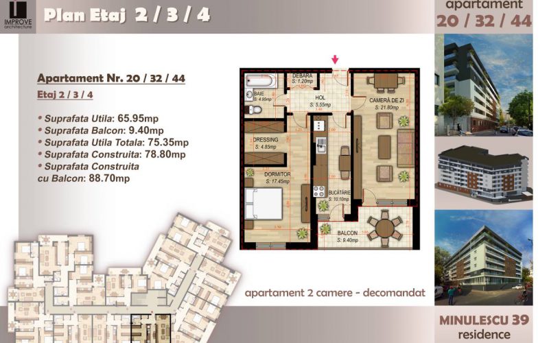 Apartament cu 2 camere Minulescu 39 Residence014