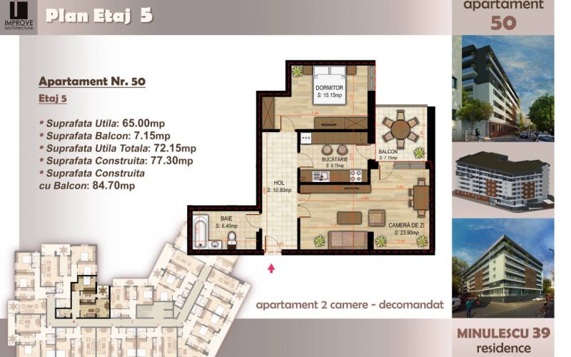 Apartament cu 2 camere Minulescu 39 Residence023