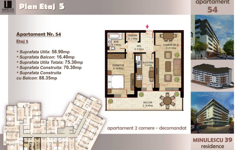 Apartament cu 2 camere Minulescu 39 Residence027