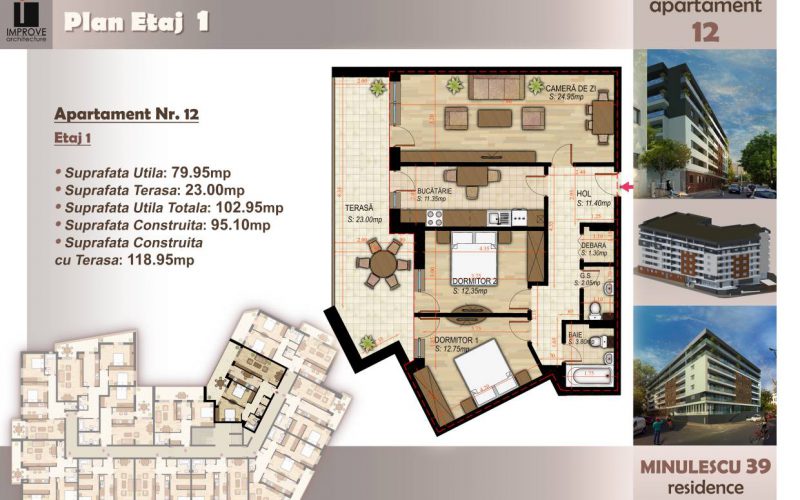 Apartament cu 3 camere Minulescu 39 Residence
