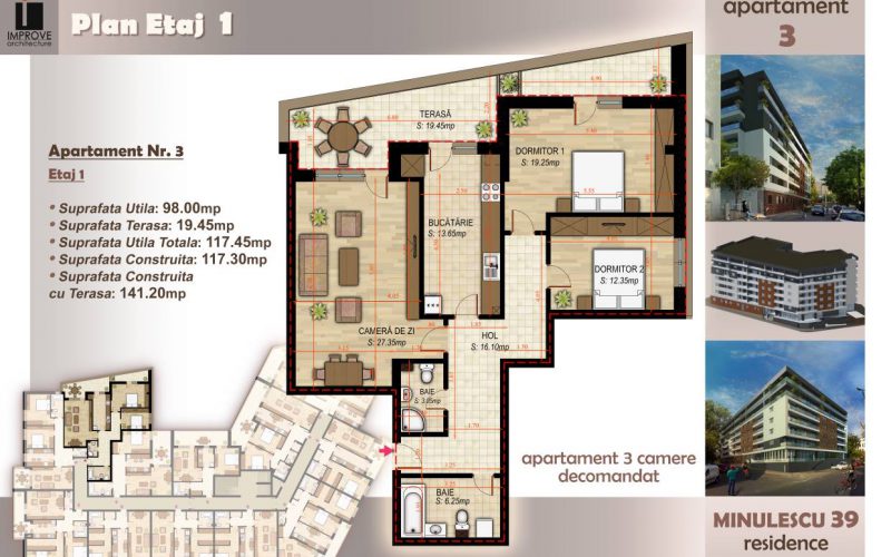 Apartament cu 3 camere Minulescu 39 Residence019