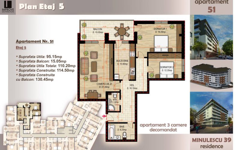Apartament cu 3 camere Minulescu 39 Residence005