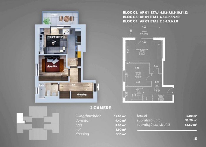 Arena Tower Residence - Plan 2d Apartament 2 Camere 8