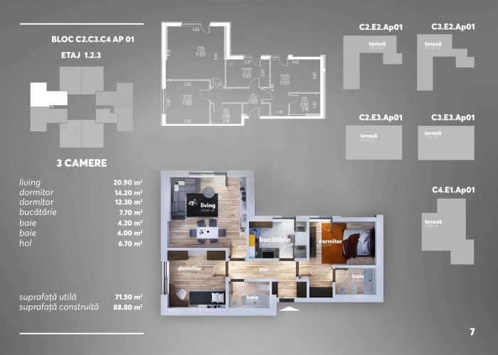 Arena Tower Residence - Plan 2d Apartament 3 Camere 1